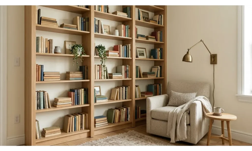 A Small Space Library Wall