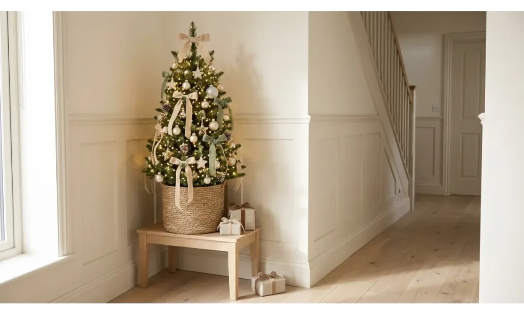 Add a Mini Christmas Tree to Your Hallway