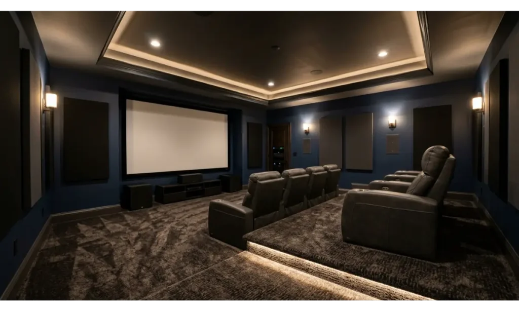 Basement Home Theater With Surround Sound