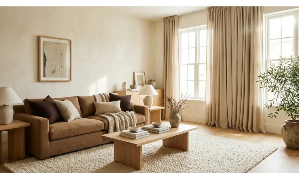 Brown And Cream Living Room Ideas With Cream Walls