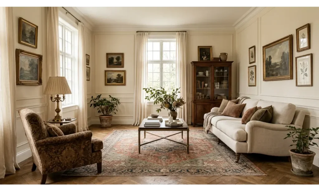 Brown And Cream Living Room Ideas With Vintage Character
