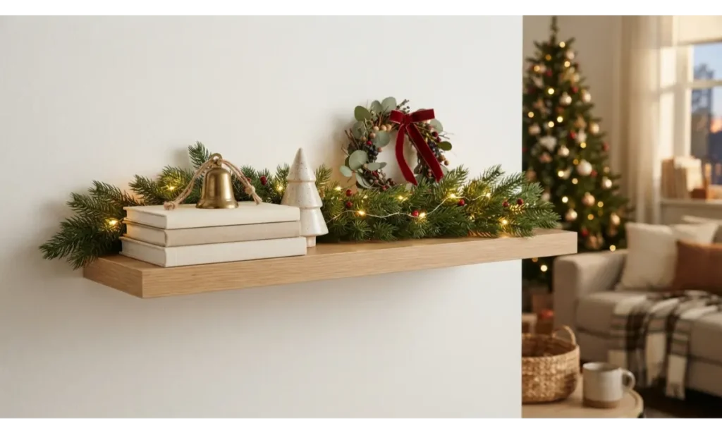 Christmas Shelf Decor Ideas for Small Spaces
