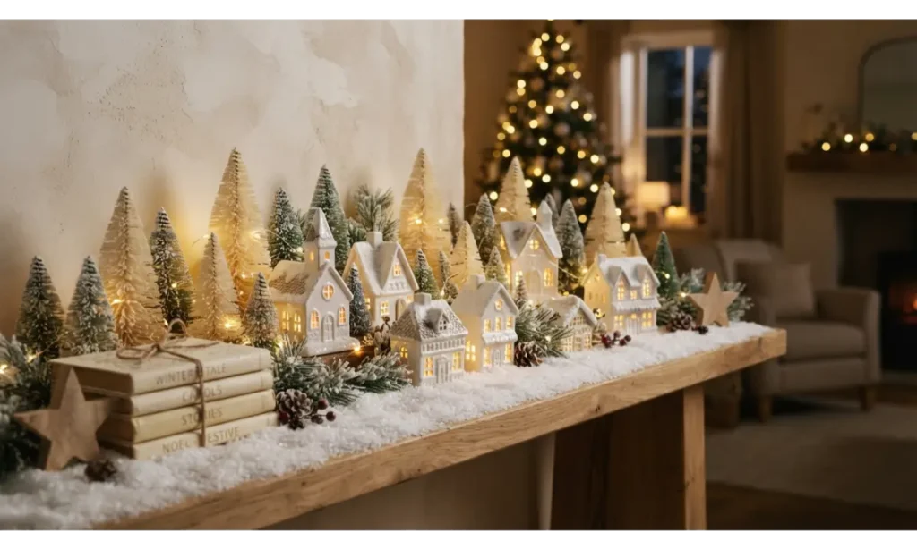 Christmas Shelf Decor Ideas for a Cozy Christmas Village