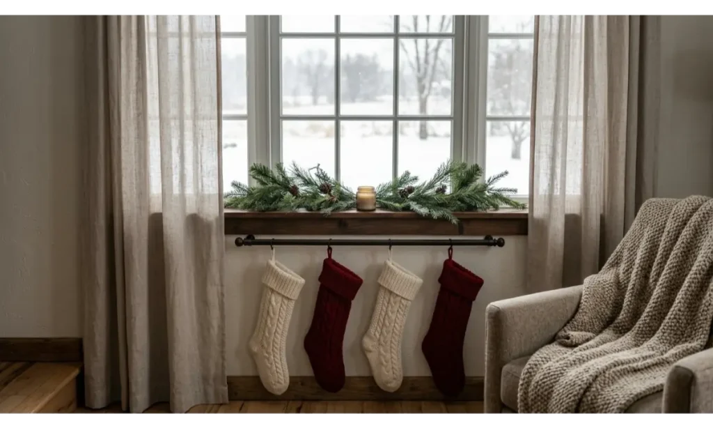 Christmas Stockings Beneath a Window
