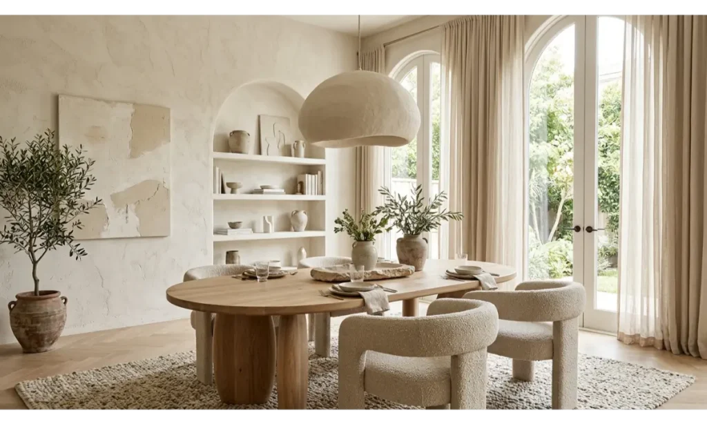 Contemporary Organic Dining Room With Soft Curves