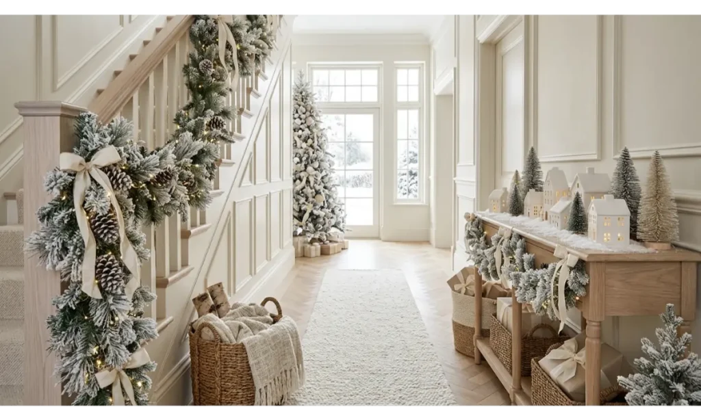 Create a Snowy White Christmas Hallway