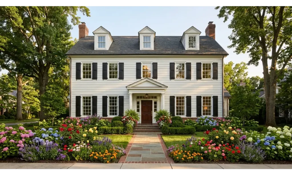 Create a Symmetrical Colonial Revival Home Facade