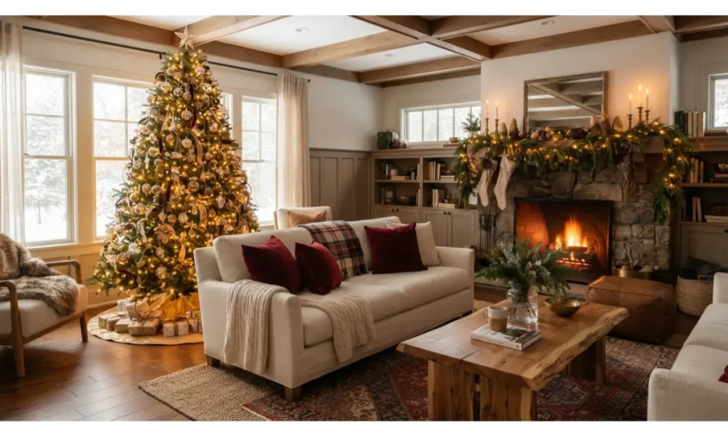 Create a Warm Christmas Living Room