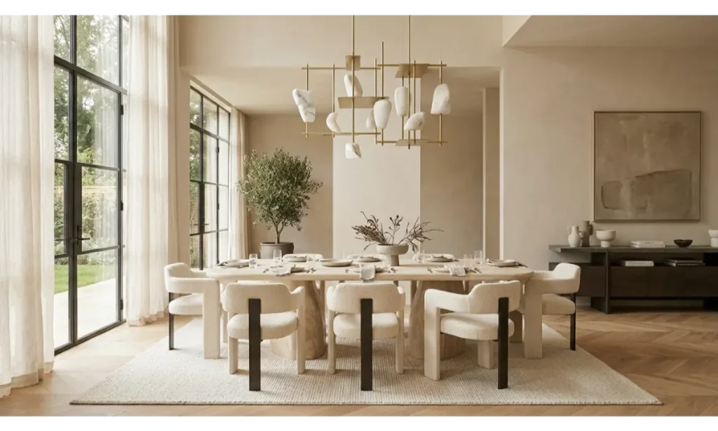 Dining Room Chandelier Ideas With Marble Accents