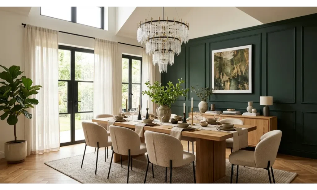 Dining Room Decor With a Bold Accent Wall