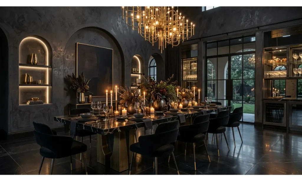 Dramatic Dark Dining Room
