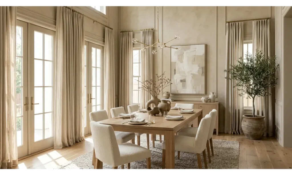 Elegant Neutral Dining Room Decor