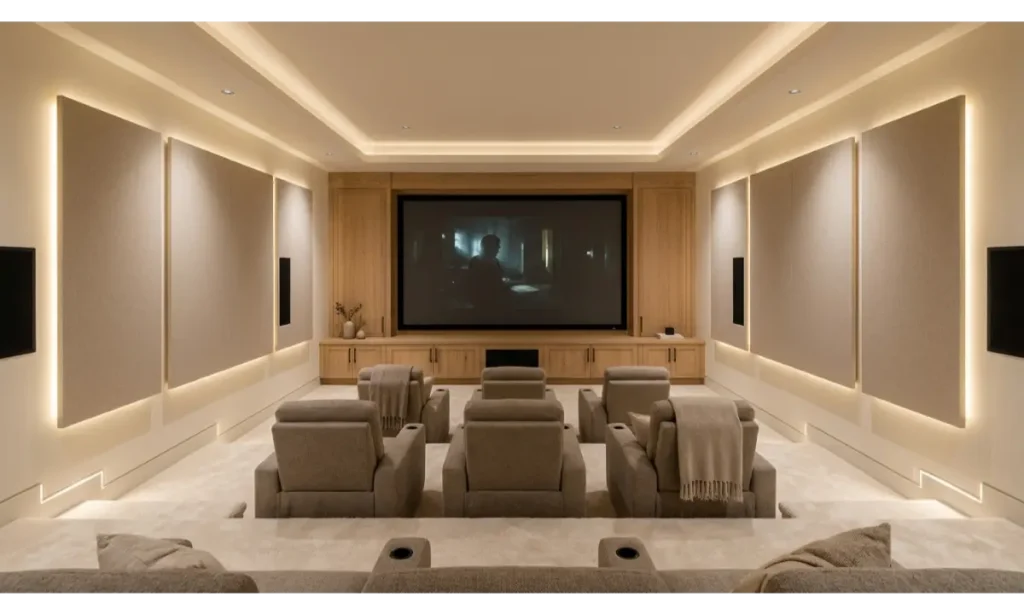 Elegant Neutral Home Cinema