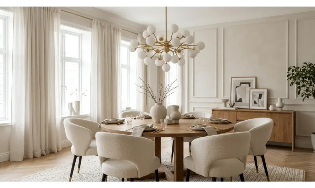 Globe Chandelier for a Soft Contemporary Look