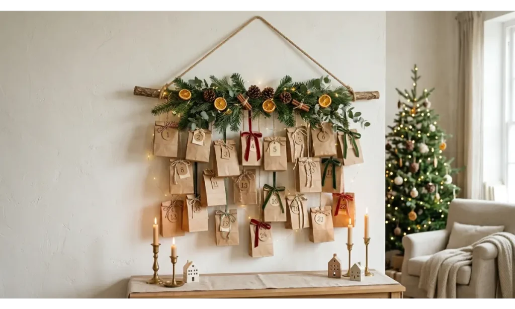 Hanging Paper Bag Christmas Countdown