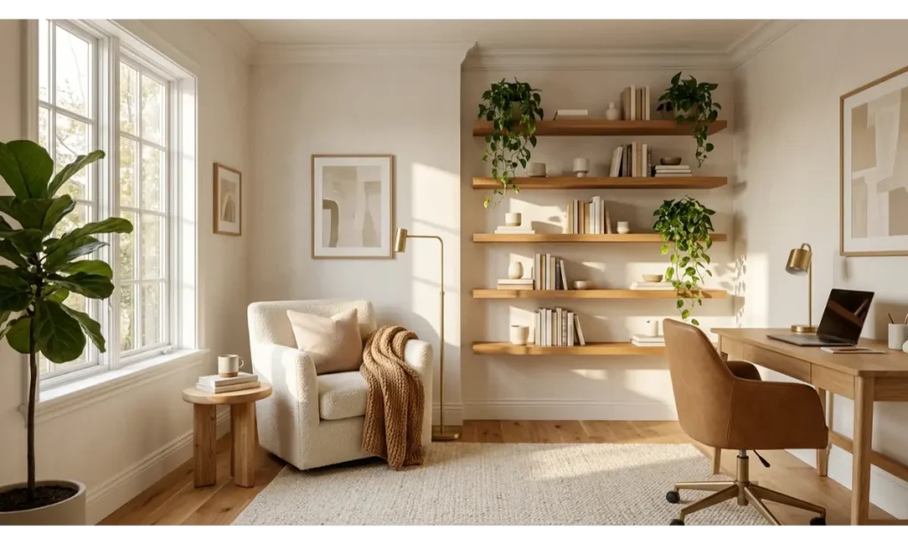 Home Office Decor with a Cozy Reading Nook