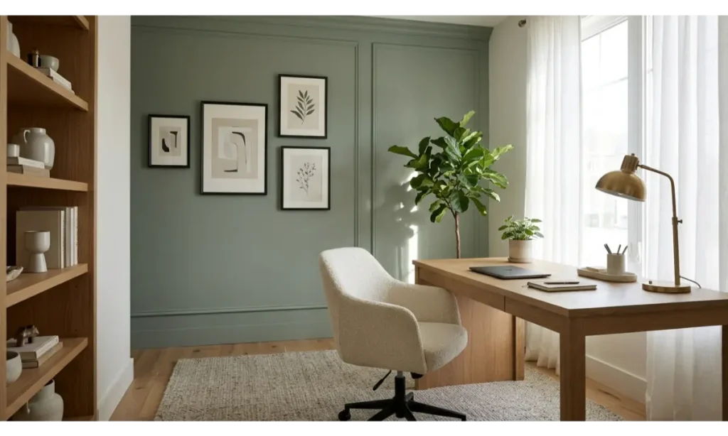 Home Office Decor with a Statement Accent Wall