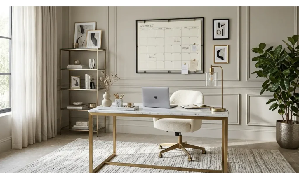 Home Office Wall Decor Ideas with a Functional Wall Calendar