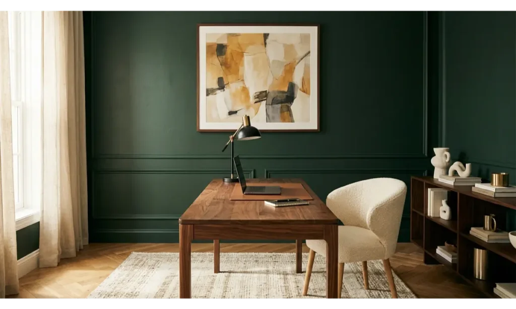 Home Office Wall Decor Ideas with a Statement Accent Wall