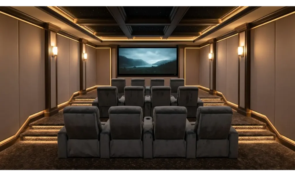 Home Theater Room Ideas With Plush Reclining Seats
