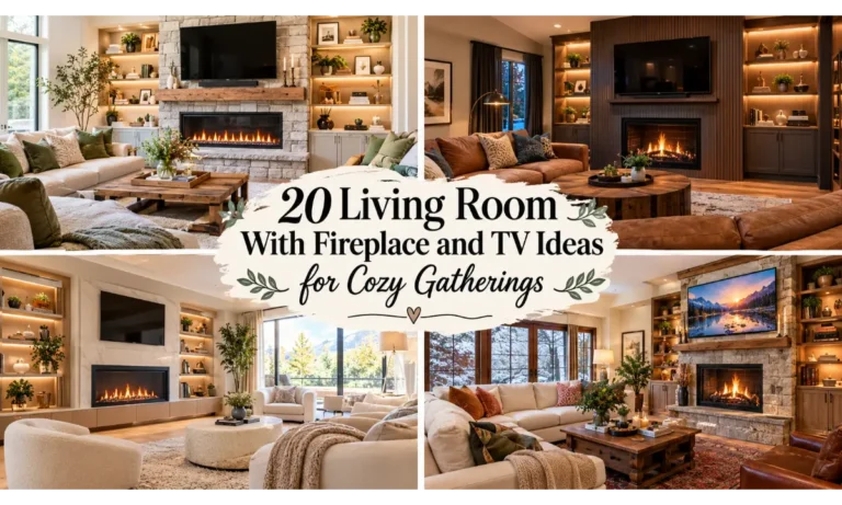 Living Room With Fireplace and TV Ideas