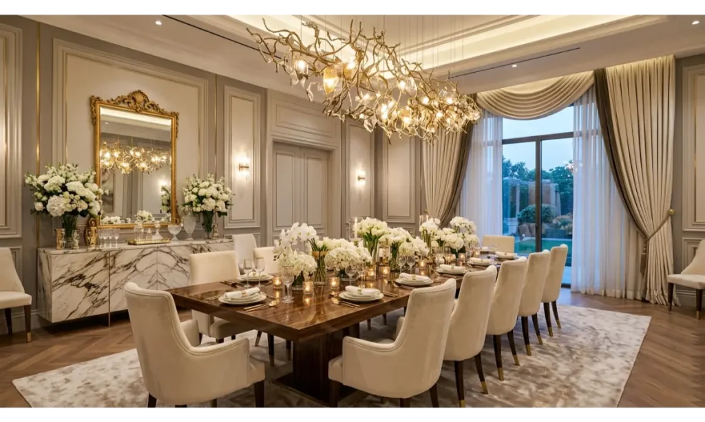 Luxury Dining Room Decor With a Statement Chandelier