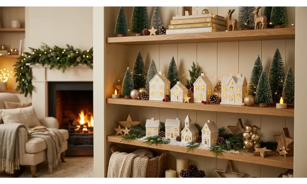 Make a Cozy Christmas Shelf Display