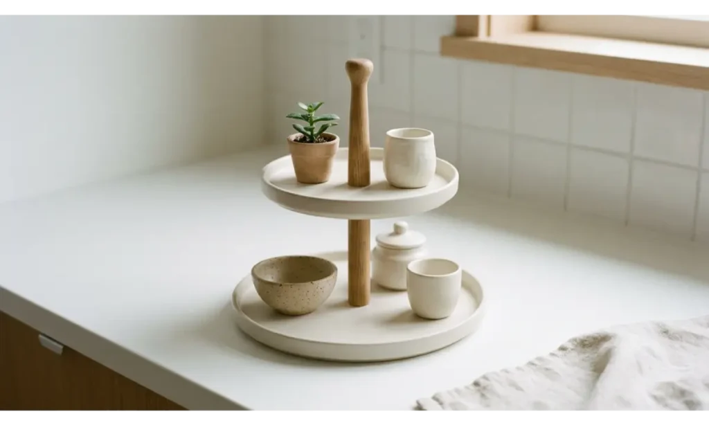Minimalist Tiered Tray Decor Ideas for Small Spaces