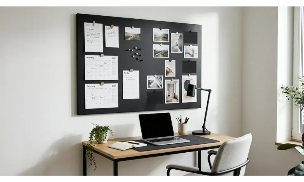  Modern Home Office Wall Decor Ideas with a Magnetic Board