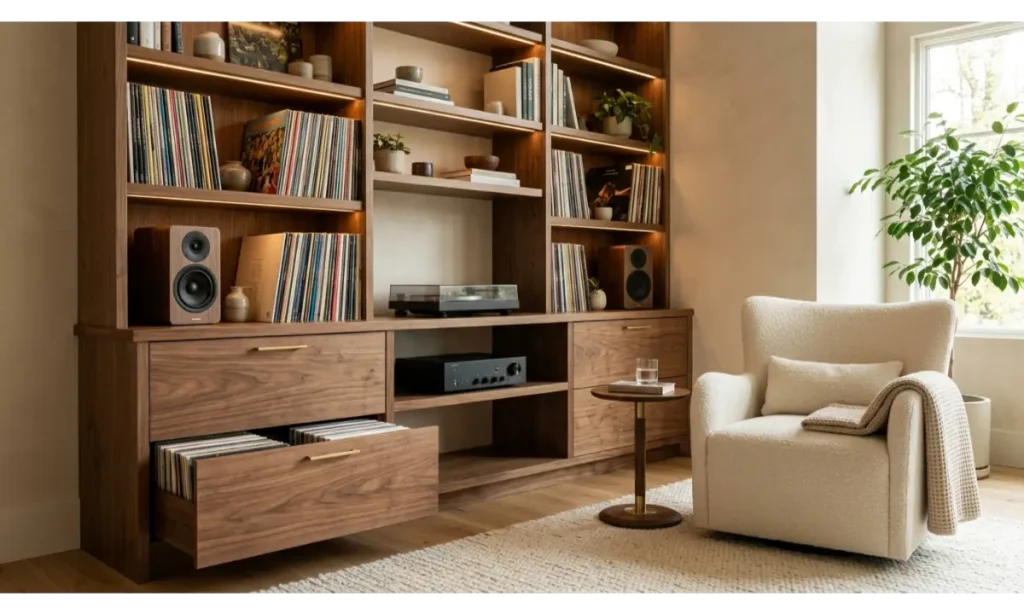 Music Corner Decor Ideas With Built-In Storage