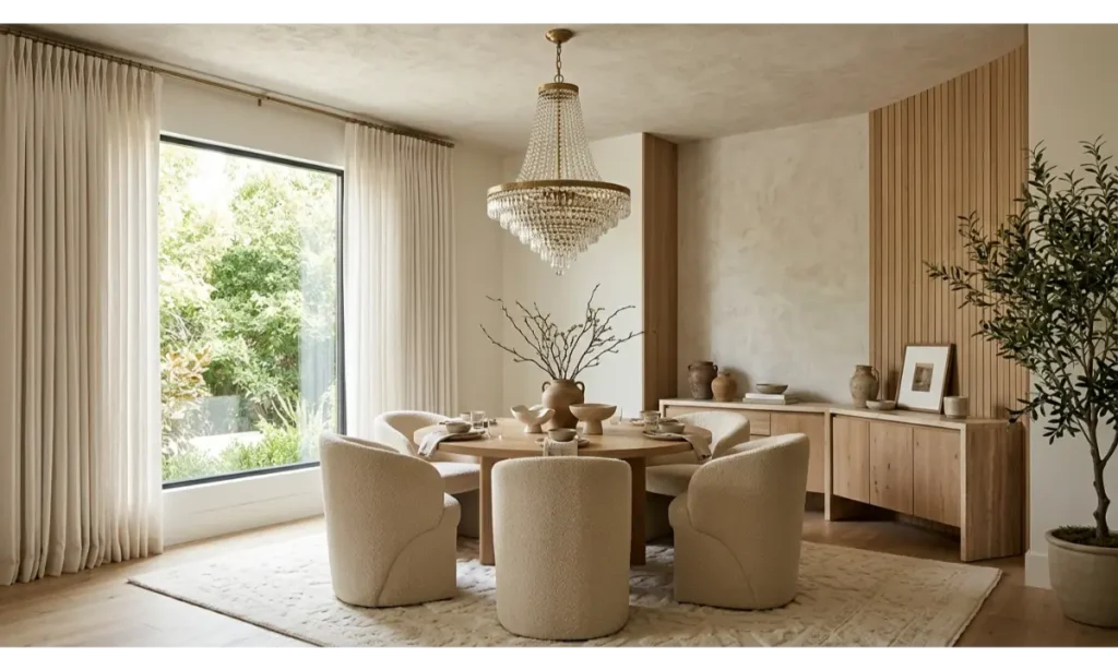 Round Dining Table With Stylish Seating