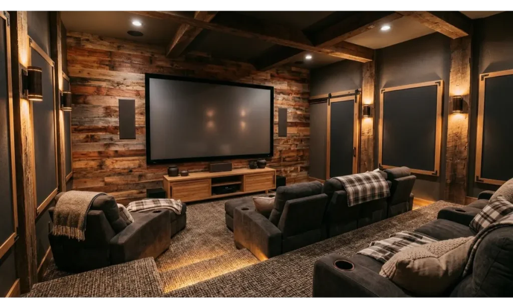Rustic Wood Accent Home Theater