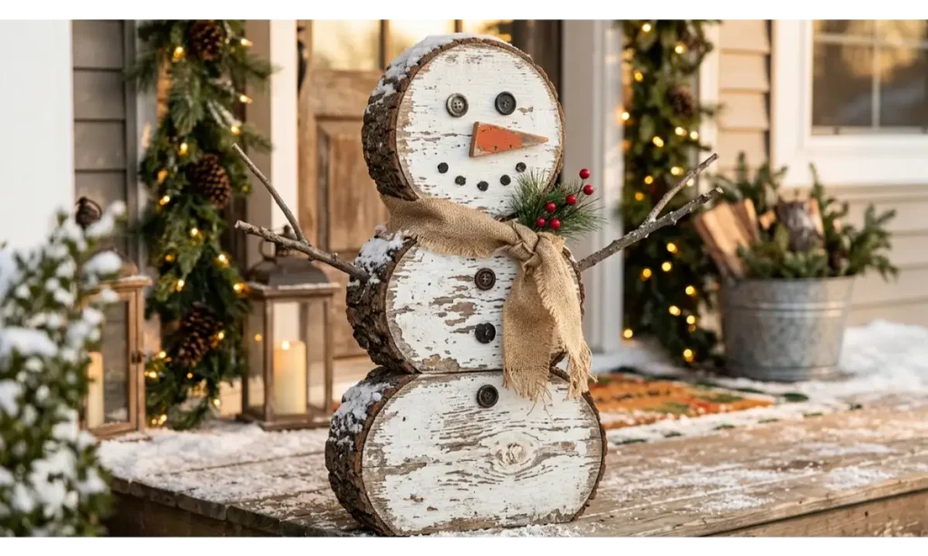 Rustic Wooden DIY Snowman Decor Ideas