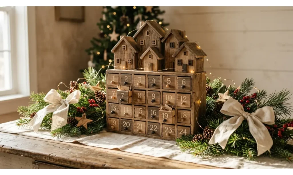 Rustic Wooden House Advent Calendar