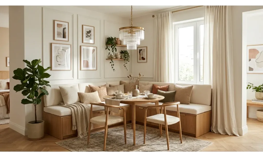 Small Dining Nook With a Built In Bench