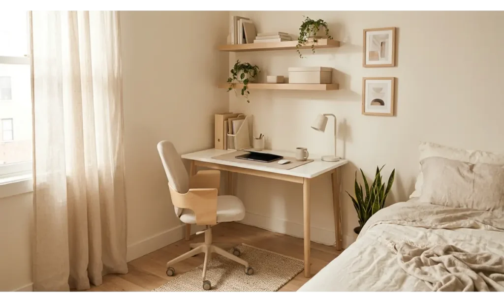Small Home Office Decor with Smart Storage