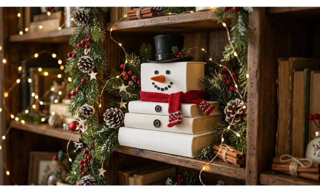 Snowman Book Stack Decoration