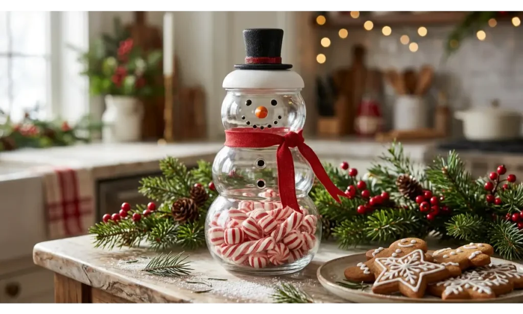 Snowman Candy Jar for Holiday Treats