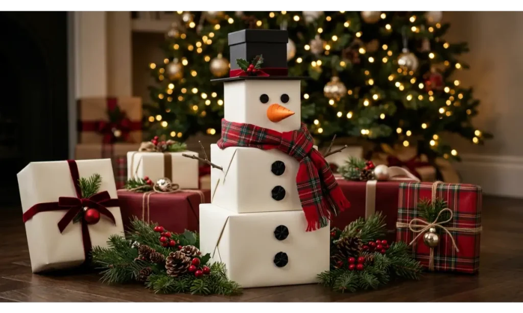 Snowman Gift Boxes for Christmas Decorating
