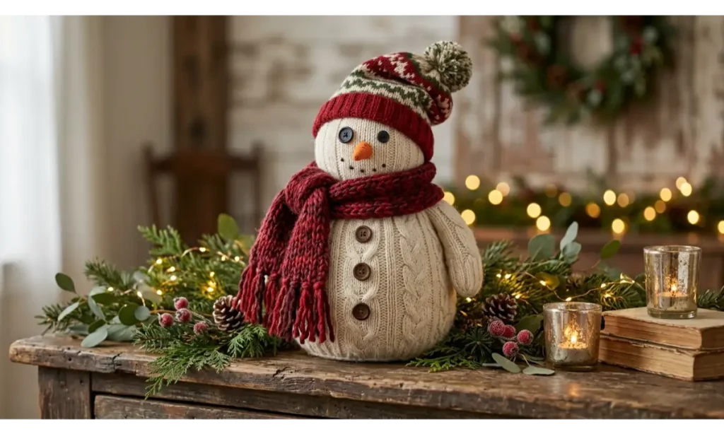 Snowman Made From Old Sweaters
