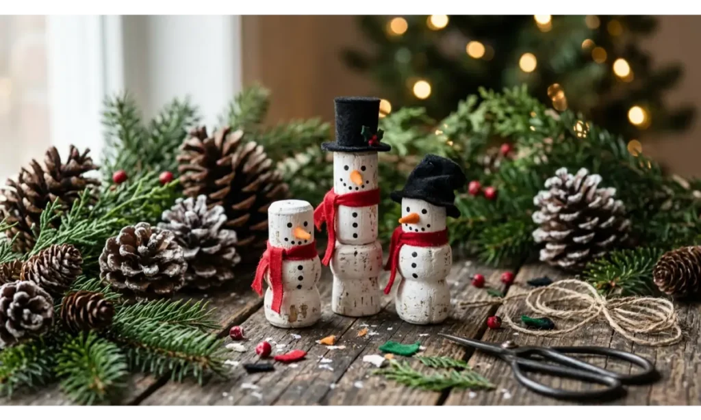 Snowman Made From Wine Corks