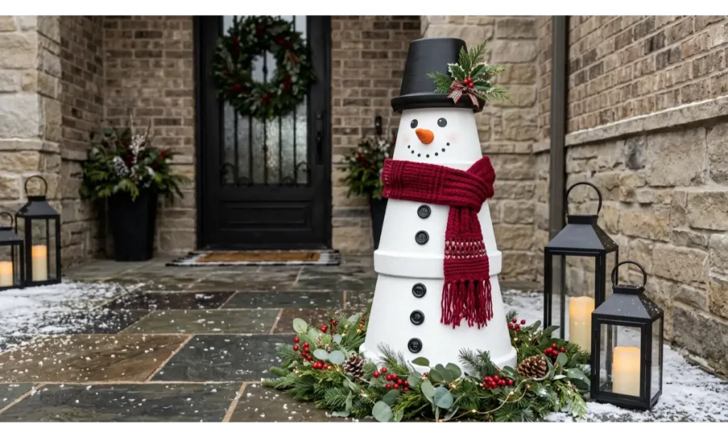 Snowman Painted Flower Pots