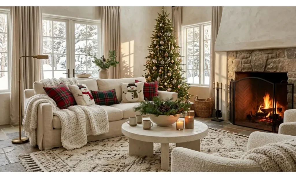 Snowman Pillow Covers for a Cozy Living Room