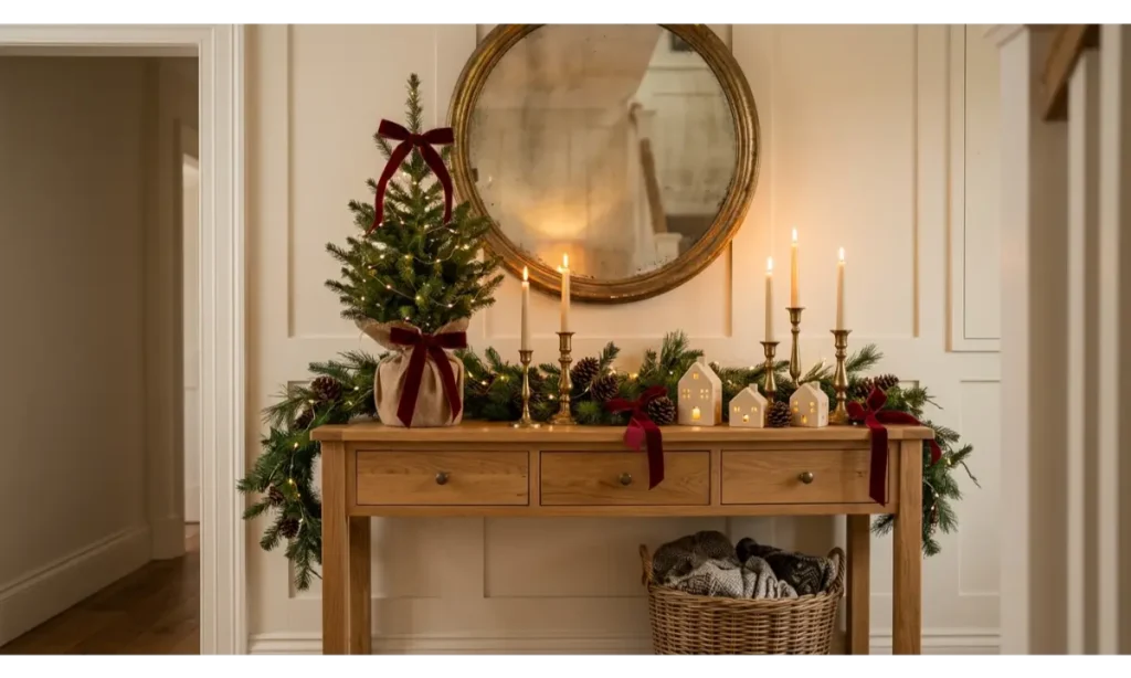 Style a Christmas Hallway Console Table