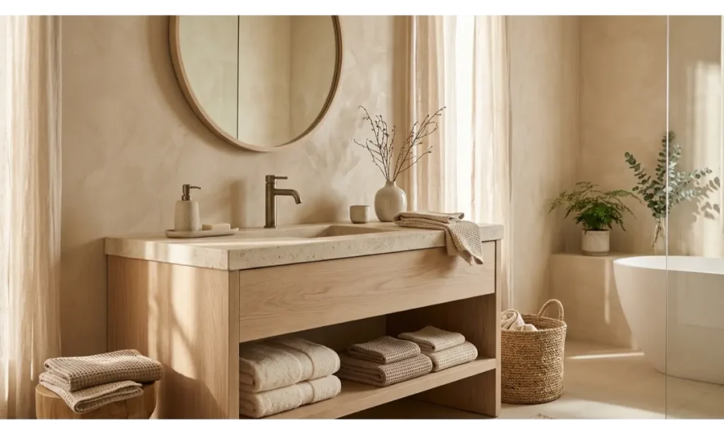 Textured Towels and Natural Fabric Details
